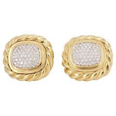 David Yurman Diamond Earrings in 18K Yellow Gold