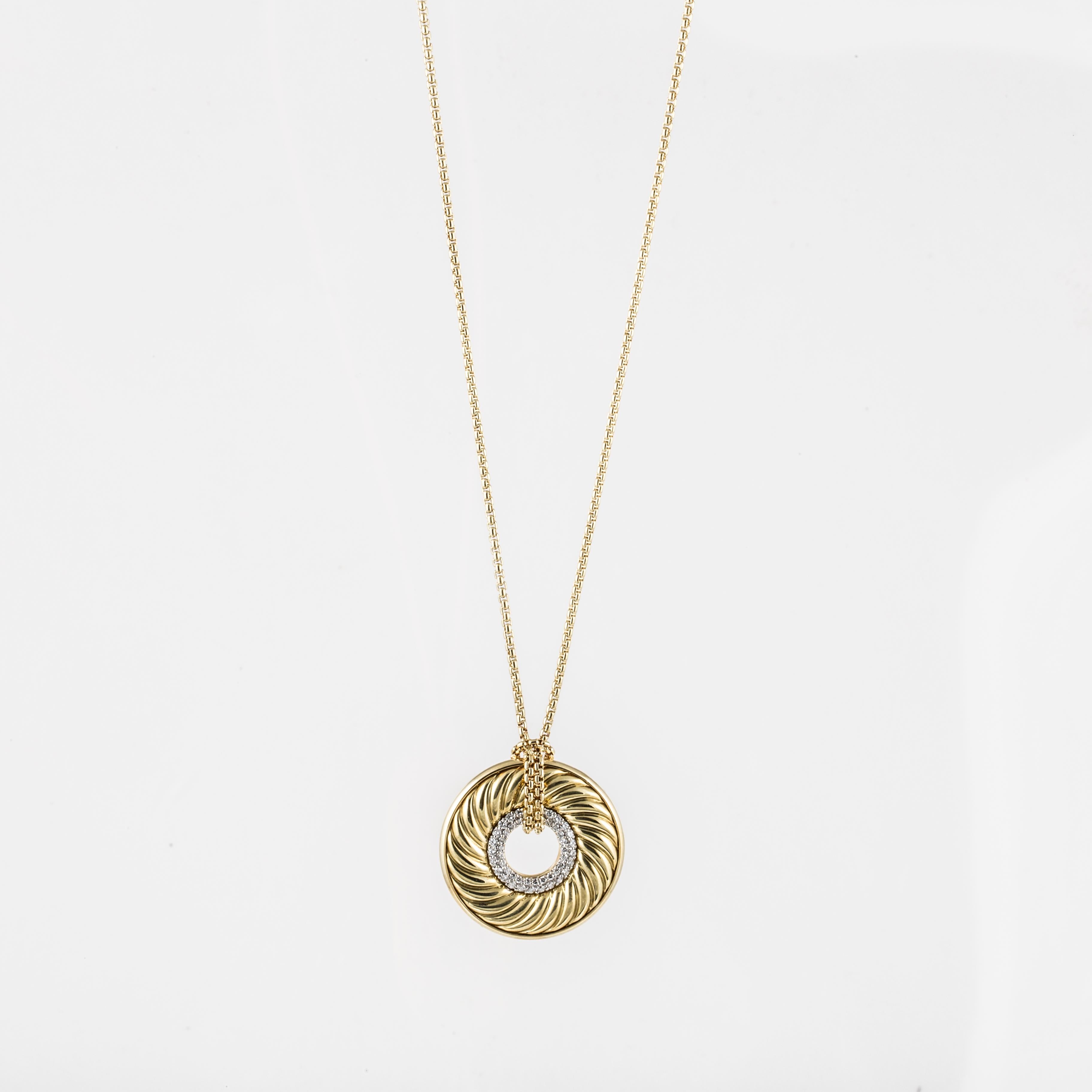 Women's David Yurman Diamond Gold Drop Necklace