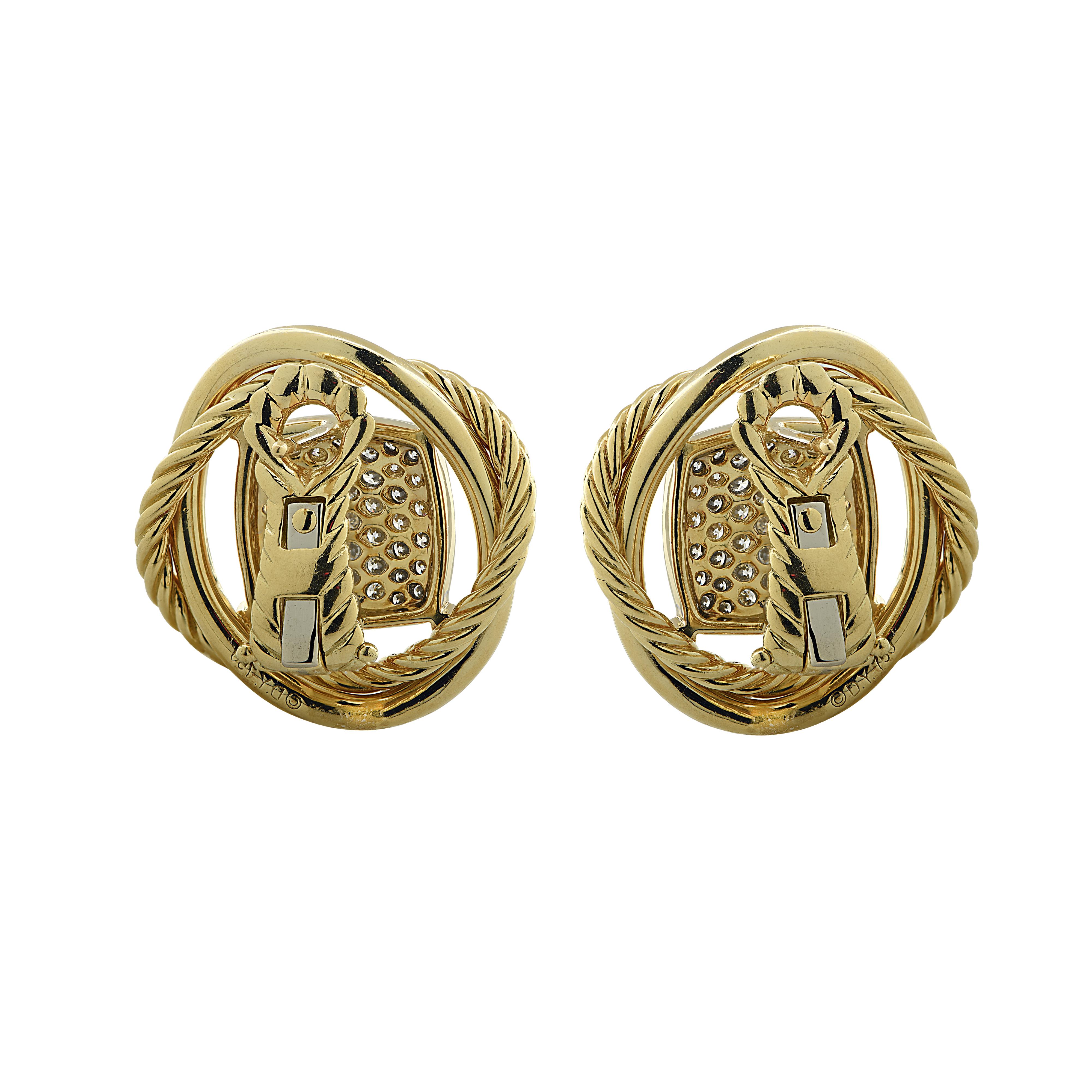 Modern David Yurman Diamond Large Infinity Earrings
