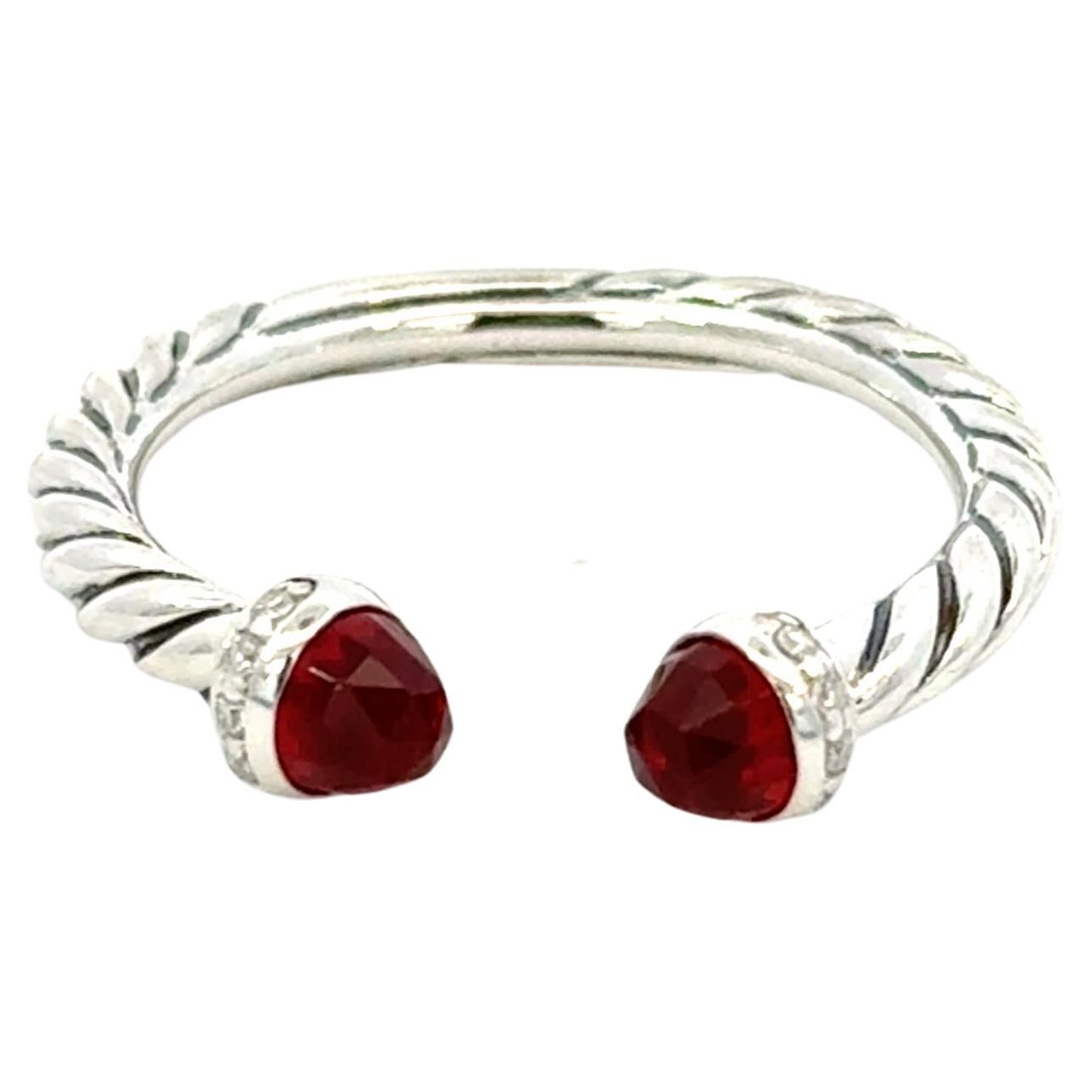 David Yurman Anillo Citrino Madeira Diamante Talla 7 Plata de Ley Estate