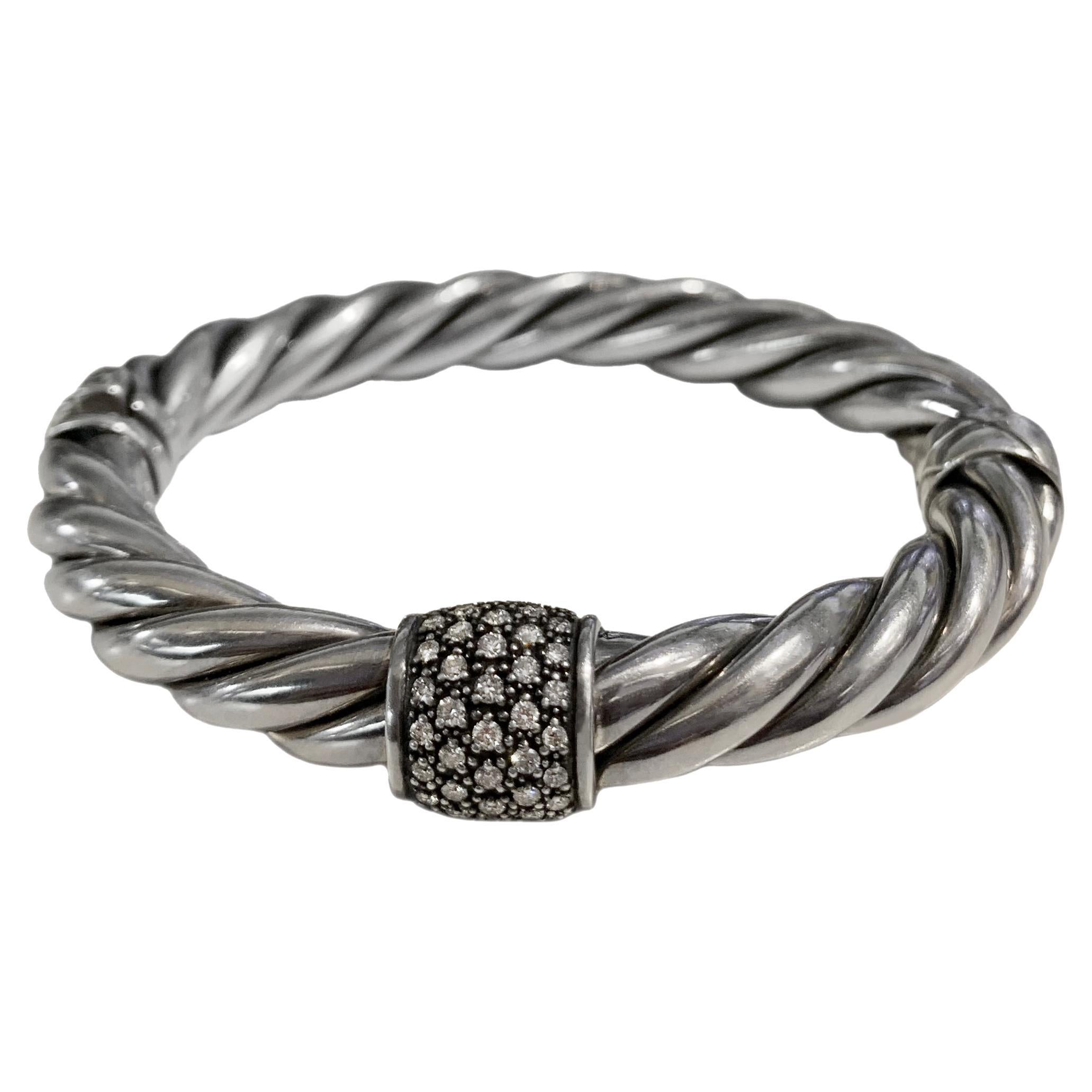 Silver Split Cuff Bracelet by David Louis