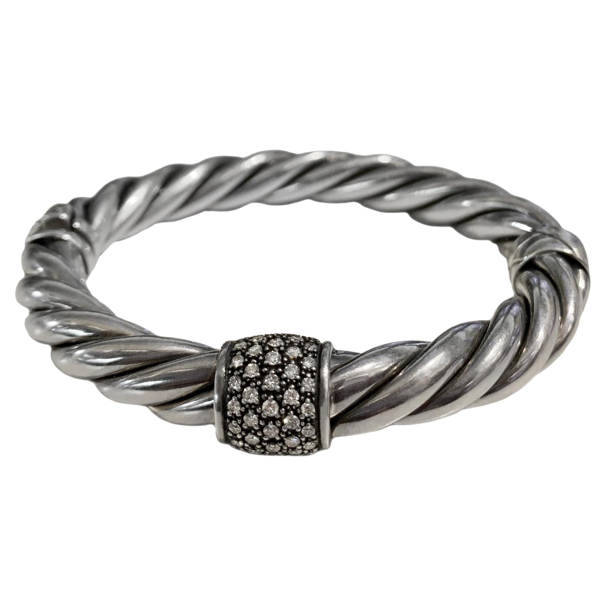 David Yurman Bracelet câble Metro en diamants