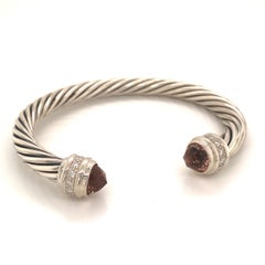 David Yurman Diamond Morganite Bracelet 14k Gold Sterling Silver