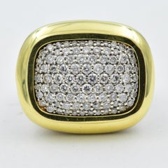 David Yurman Diamond Pave Estate Silver and 18 Karat Yellow Gold Ring