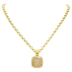 David Yurman Diamond Pave Necklace 18k Yellow