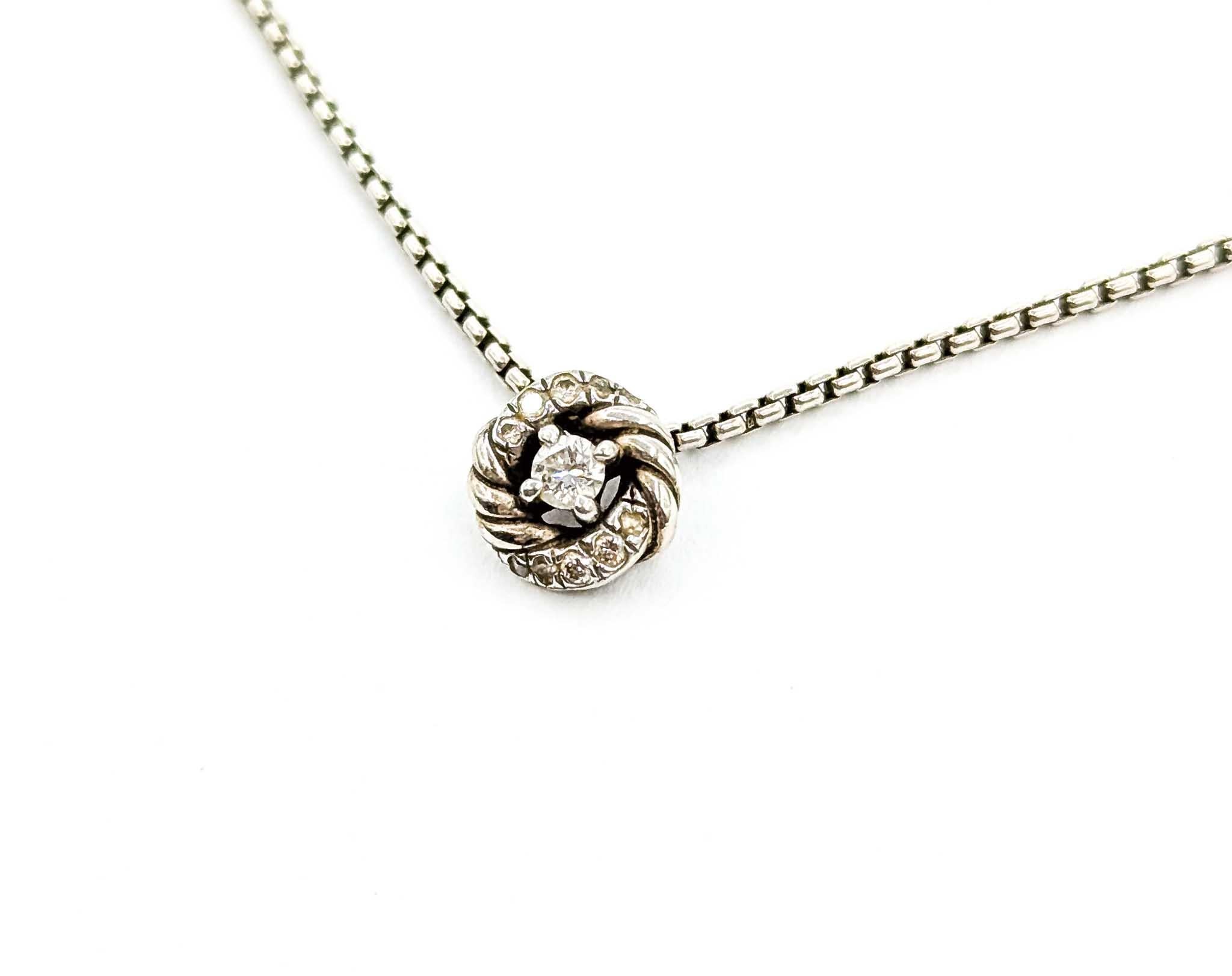 David Yurman - Collier à pendentif Petite Albion en argent avec diamants Pour femmes en vente