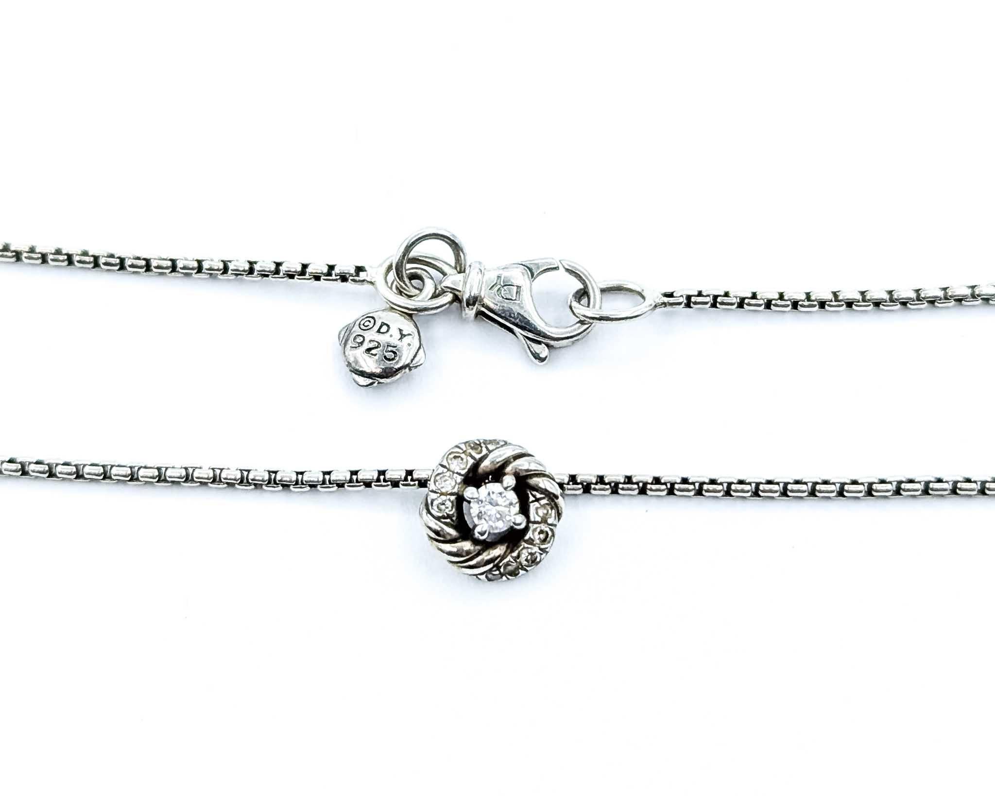 David Yurman - Collier à pendentif Petite Albion en argent avec diamants en vente 2