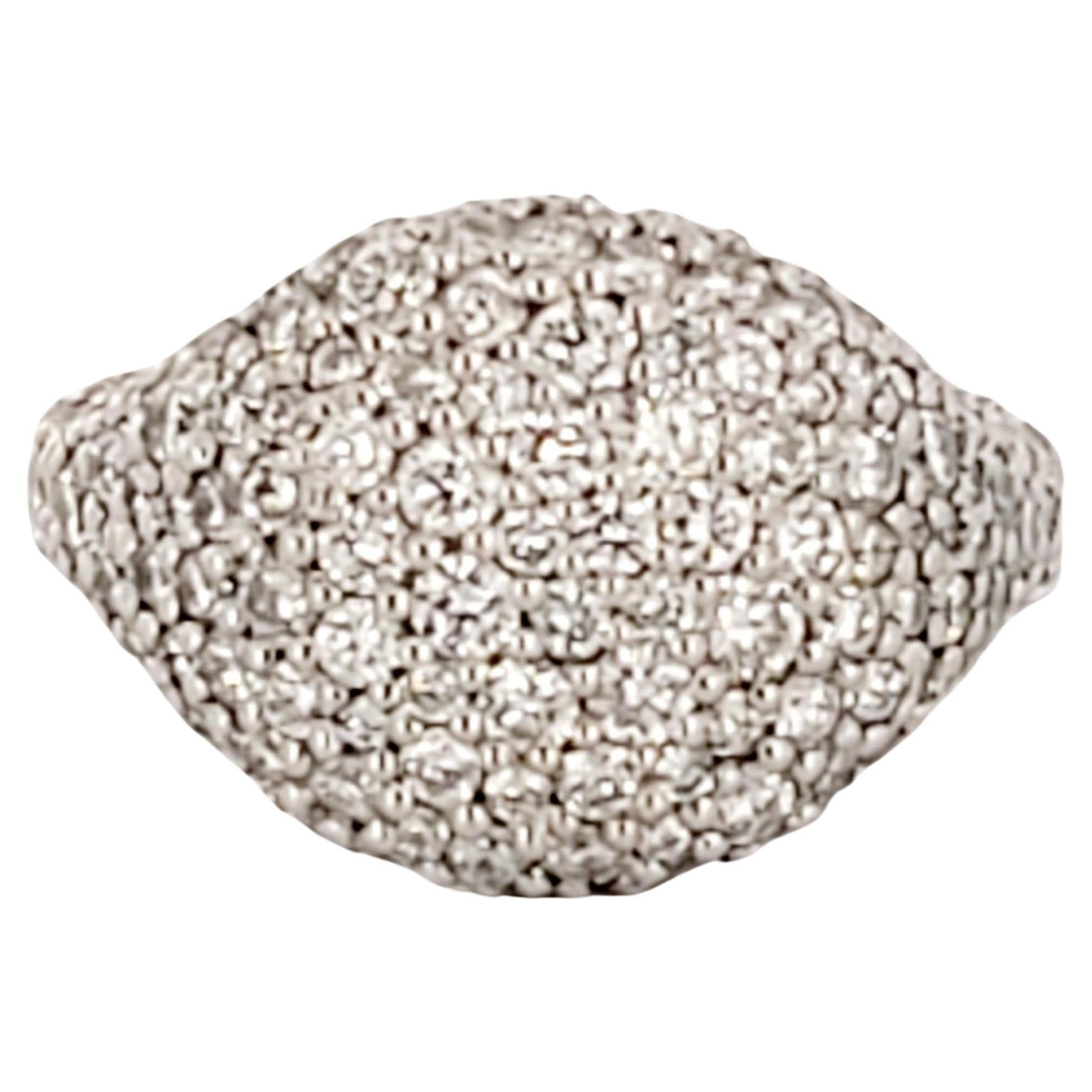 David Yurman Diamond Pinky Ring in 18k White Gold size 3.75