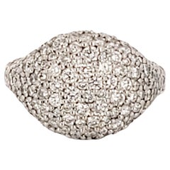 David Yurman Diamond Pinky Ring in 18k White Gold size 3.75