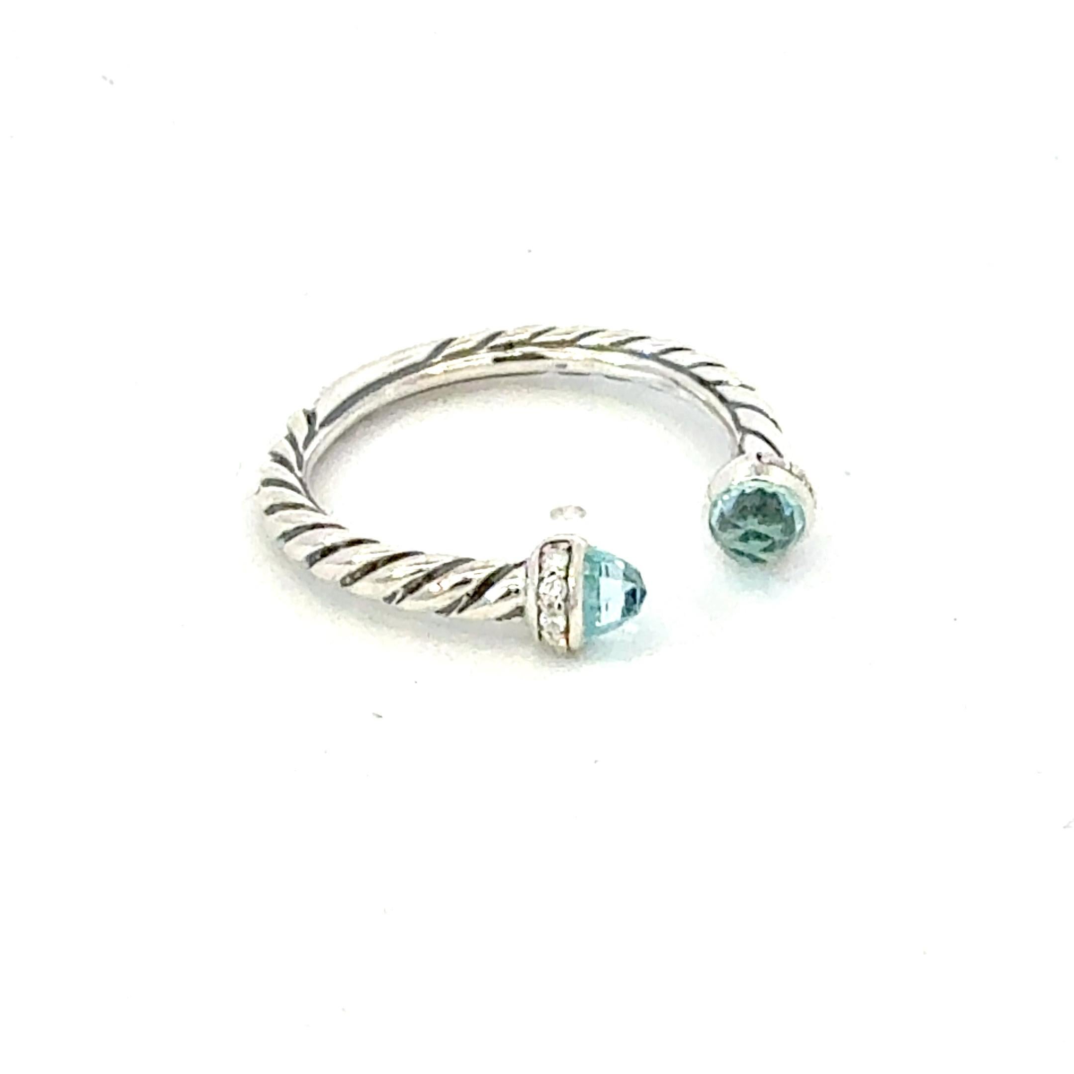 David Yurman, bague Prasiolite, taille 8, ancienne propriété en argent sterling Pour femmes en vente