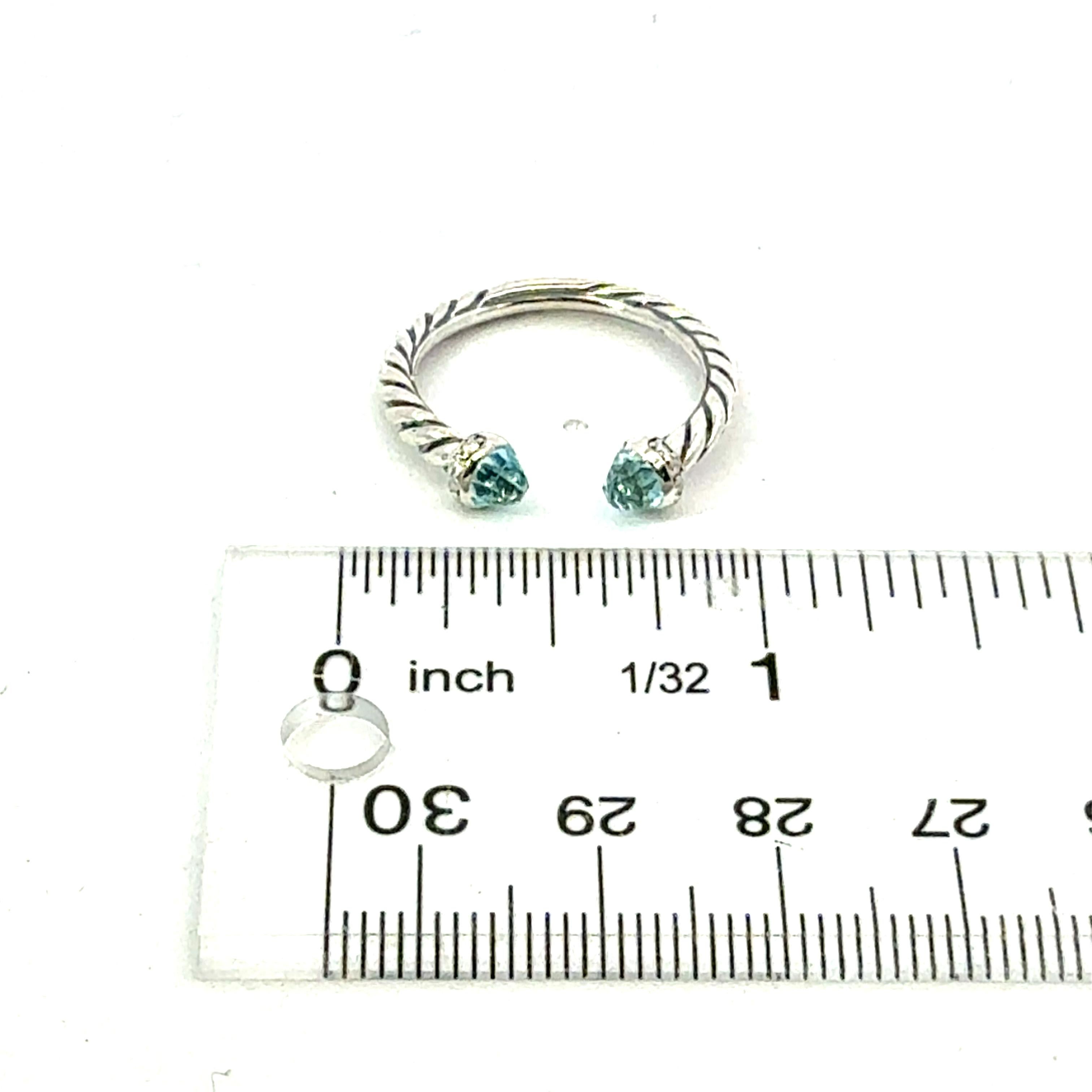 David Yurman, bague Prasiolite, taille 8, ancienne propriété en argent sterling en vente 3