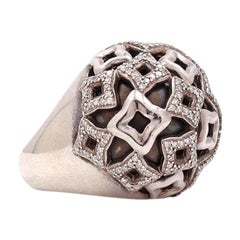David Yurman Diamant-Quatrefoil-Kuppel-Cocktailring