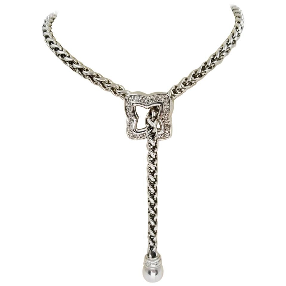 David Yurman Diamond Quatrefoil Lariat Necklace