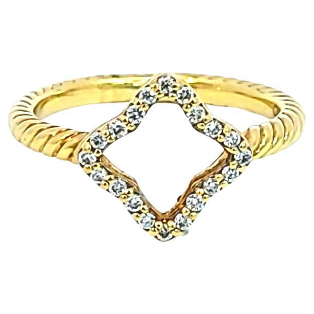 David Yurman Diamond Quatrefoil Ring Cable Collection For Sale