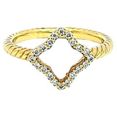 David Yurman Diamond Quatrefoil Ring Cable Collection
