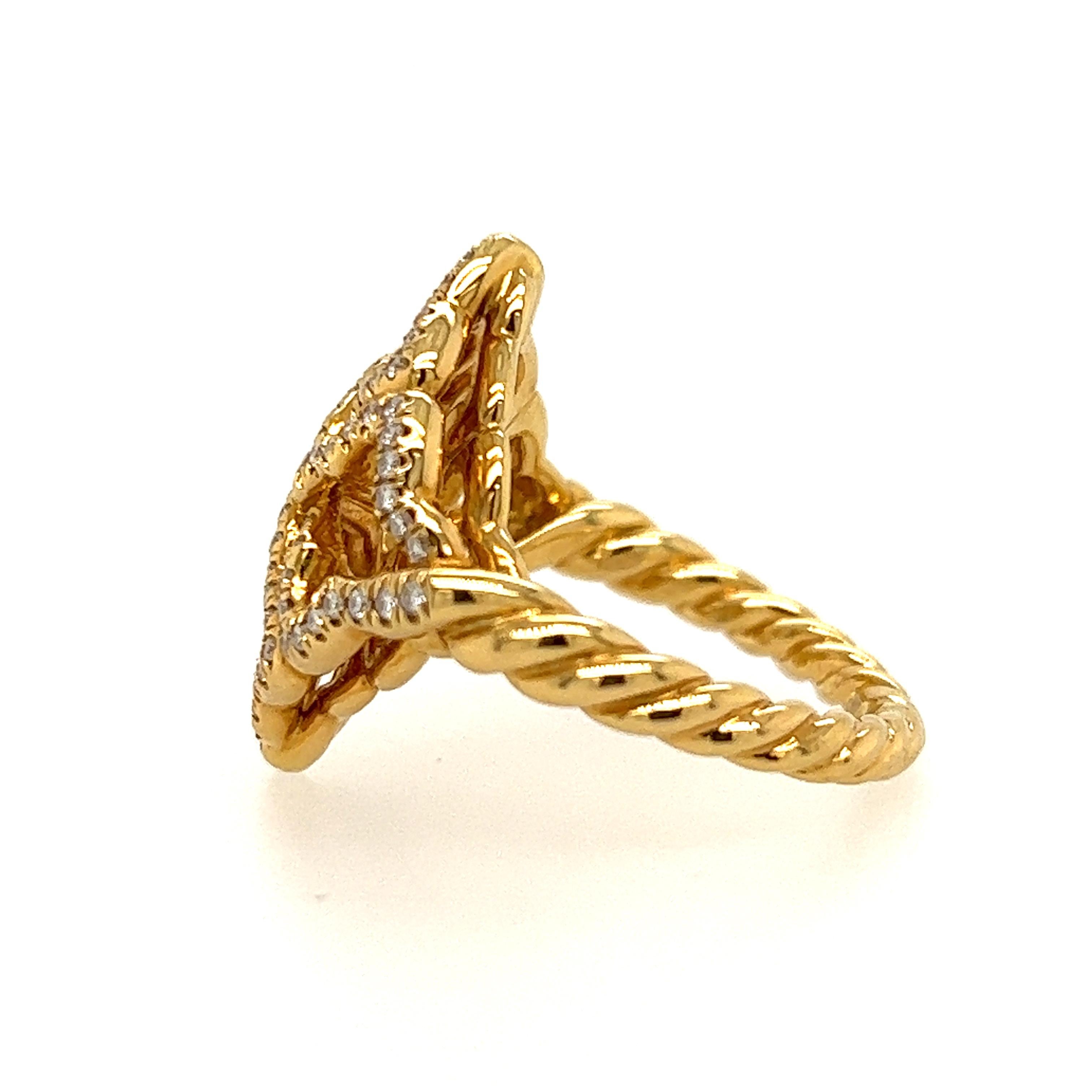 David Yurman Diamond Quatrefoil Ring in 18 Karat Gold 2