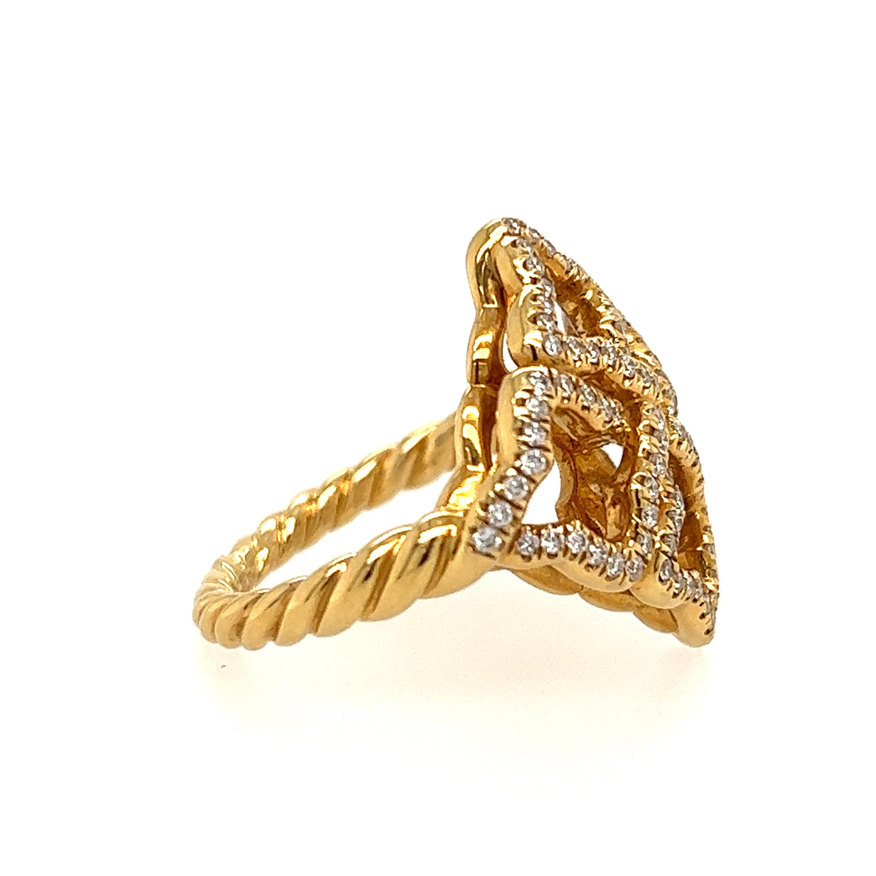 David Yurman Diamond Quatrefoil Ring in 18 Karat Gold 3