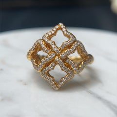 David Yurman Diamond Quatrefoil Ring in 18 Karat Gold