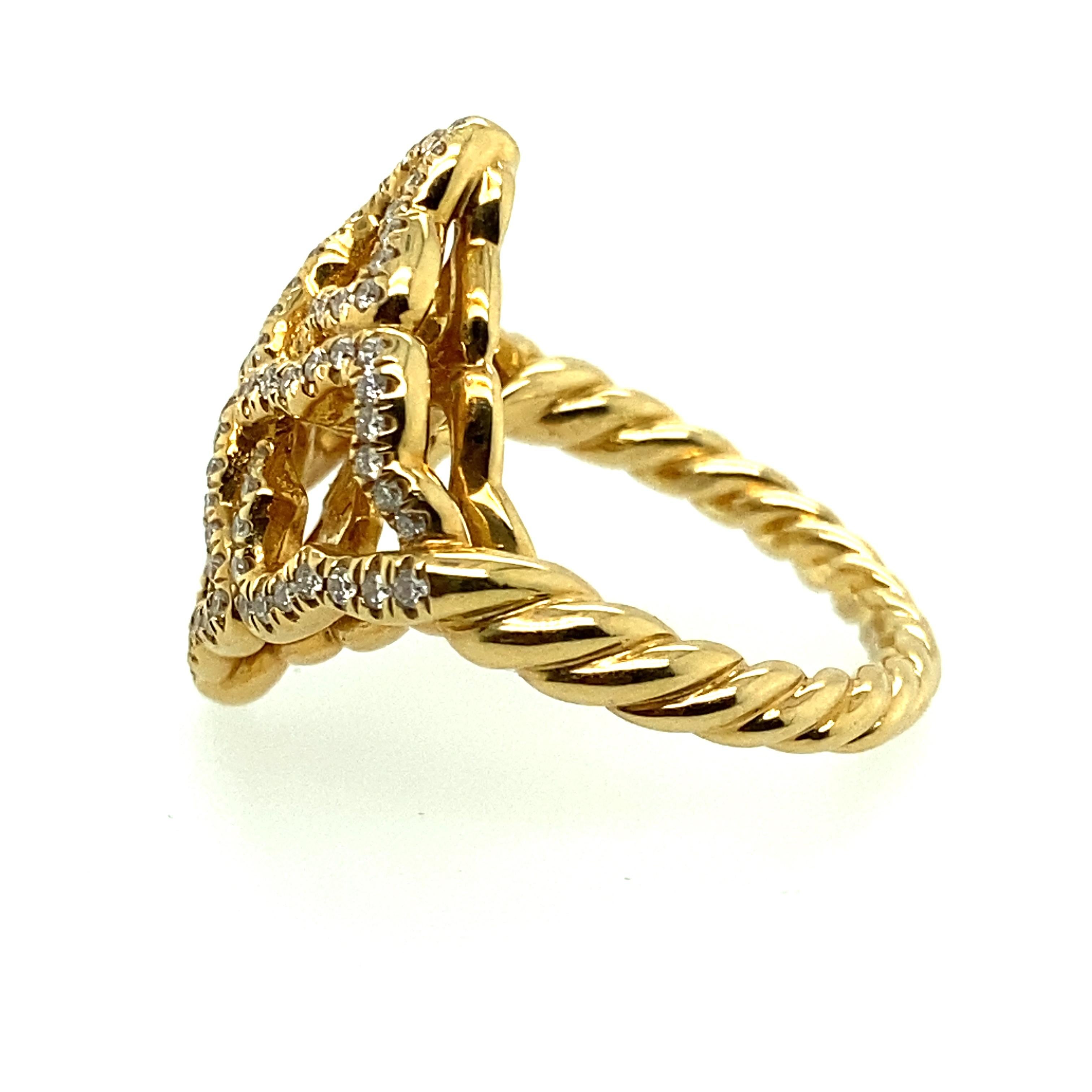 Women's David Yurman Diamond Quatrefoil Ring in 18 Karat Gold