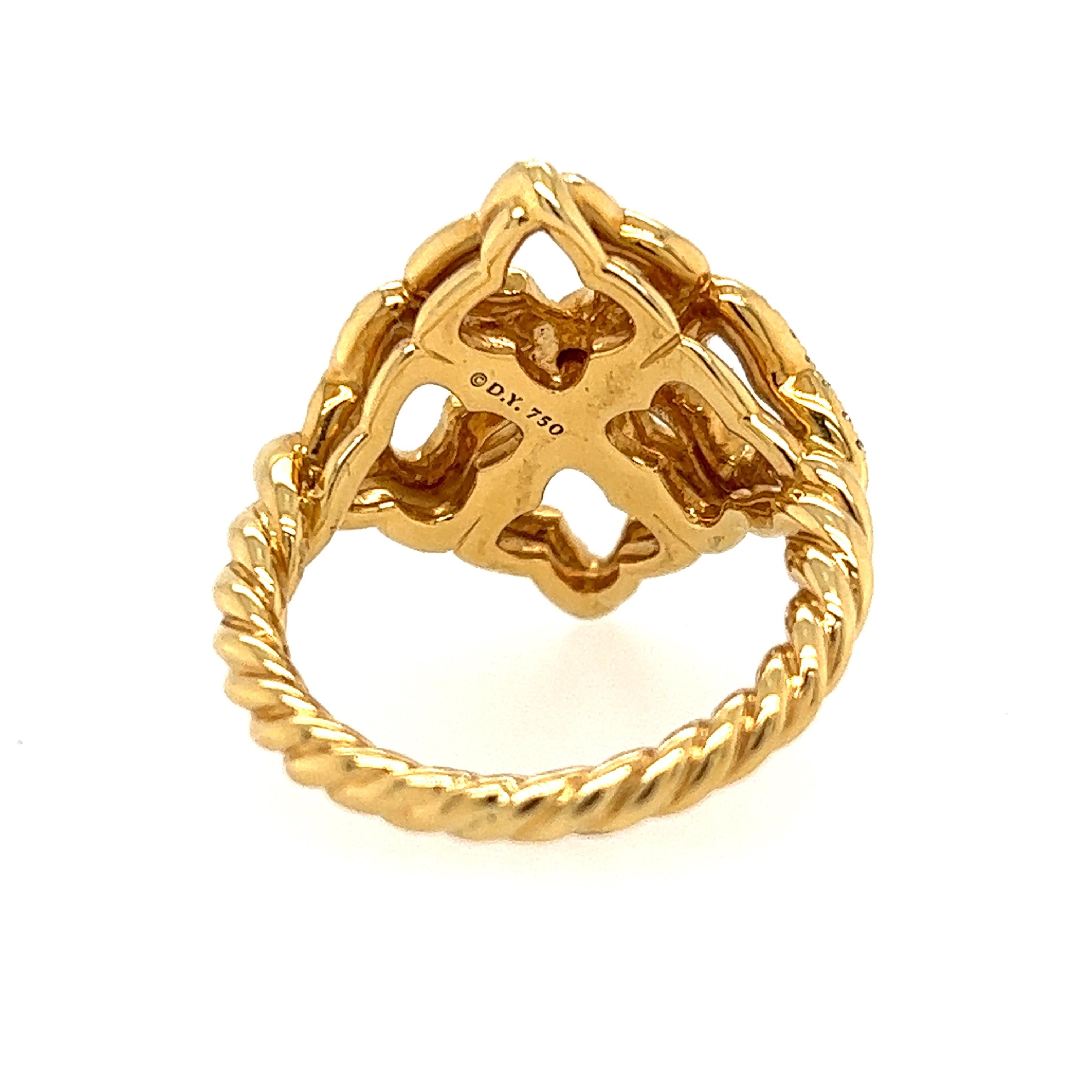 David Yurman Diamond Quatrefoil Ring in 18 Karat Gold 1
