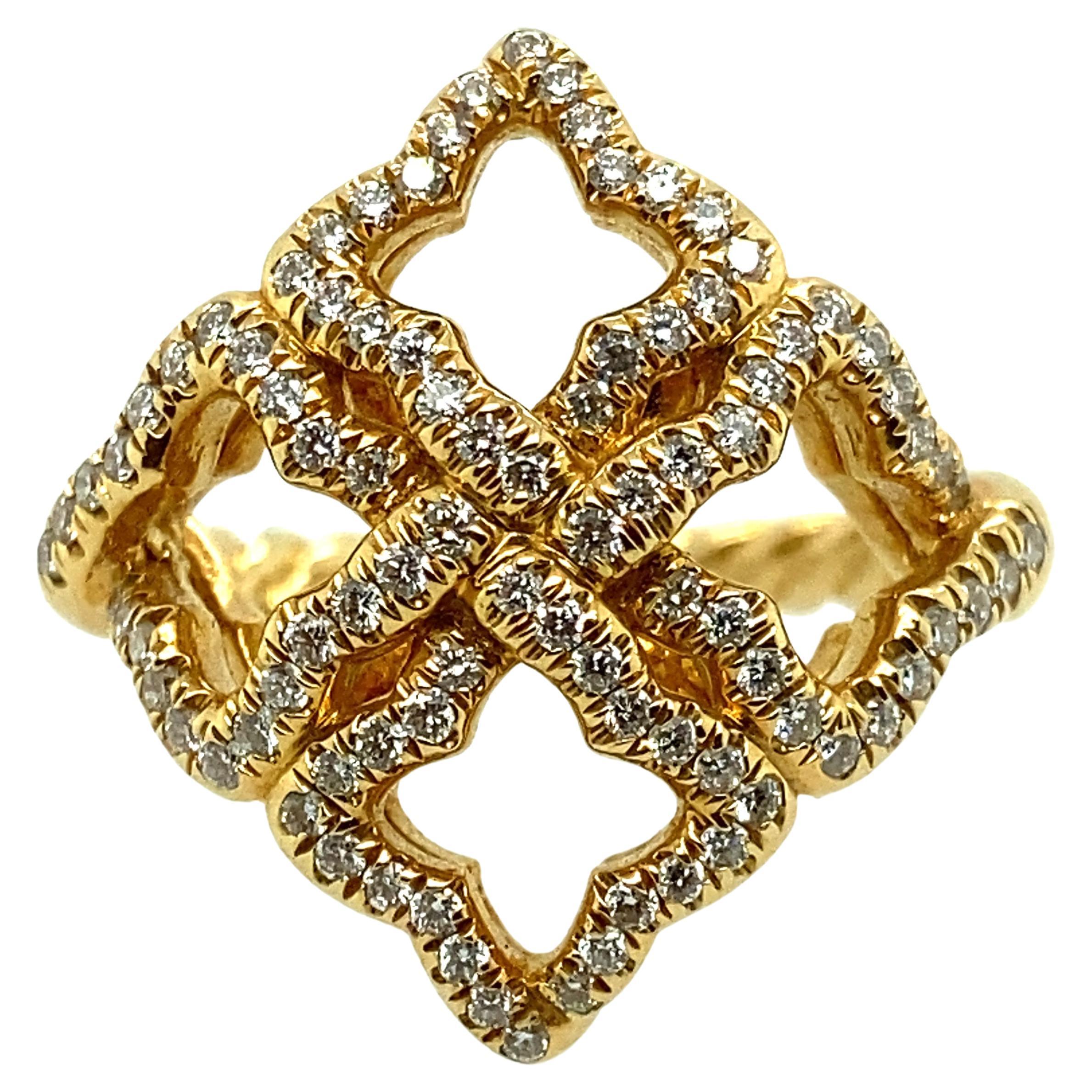 David Yurman Diamond Quatrefoil Ring in 18 Karat Gold
