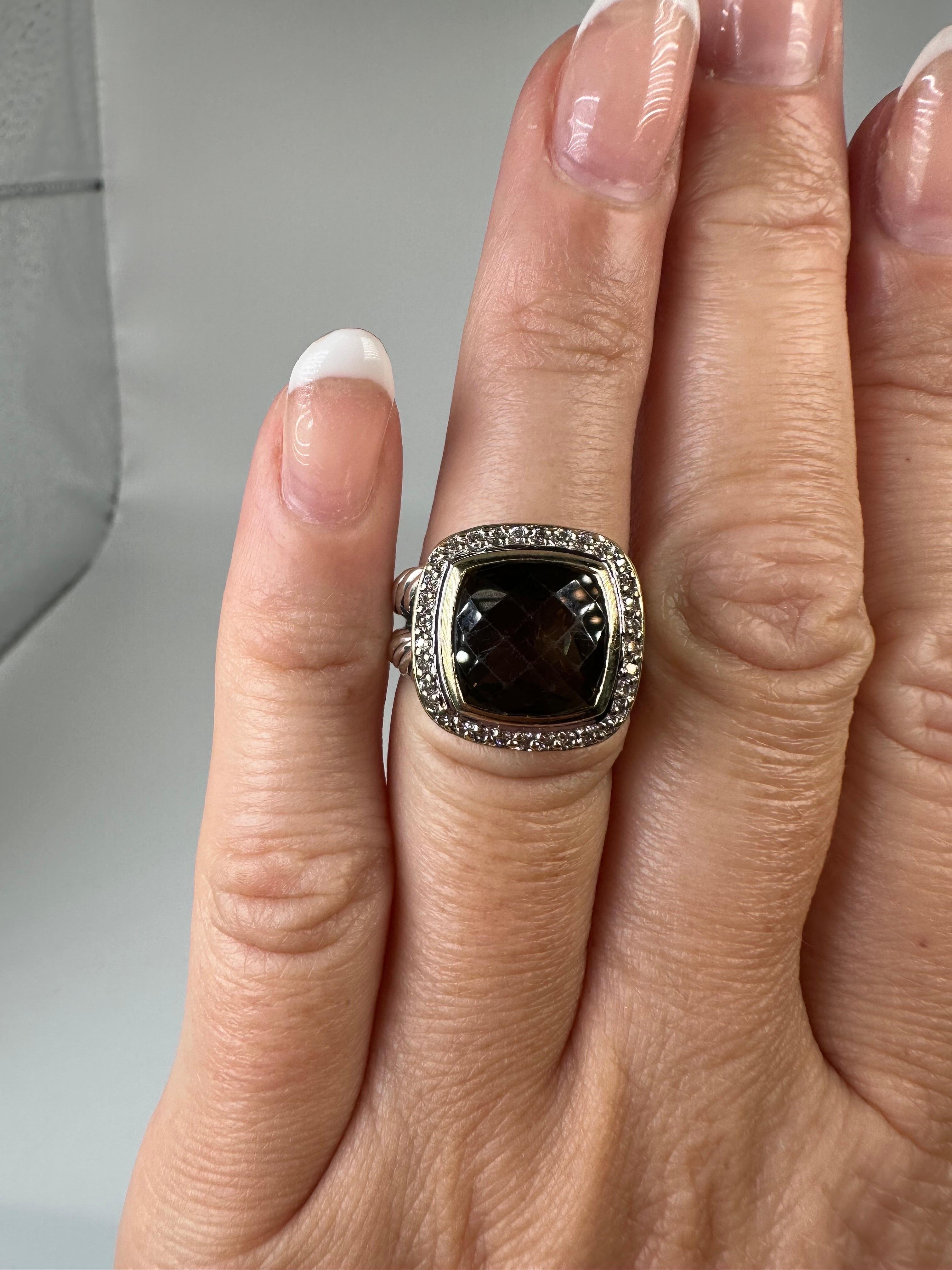 Diamant-Cocktailring mit Silber von David Yurman im Zustand „Hervorragend“ in Jupiter, FL
