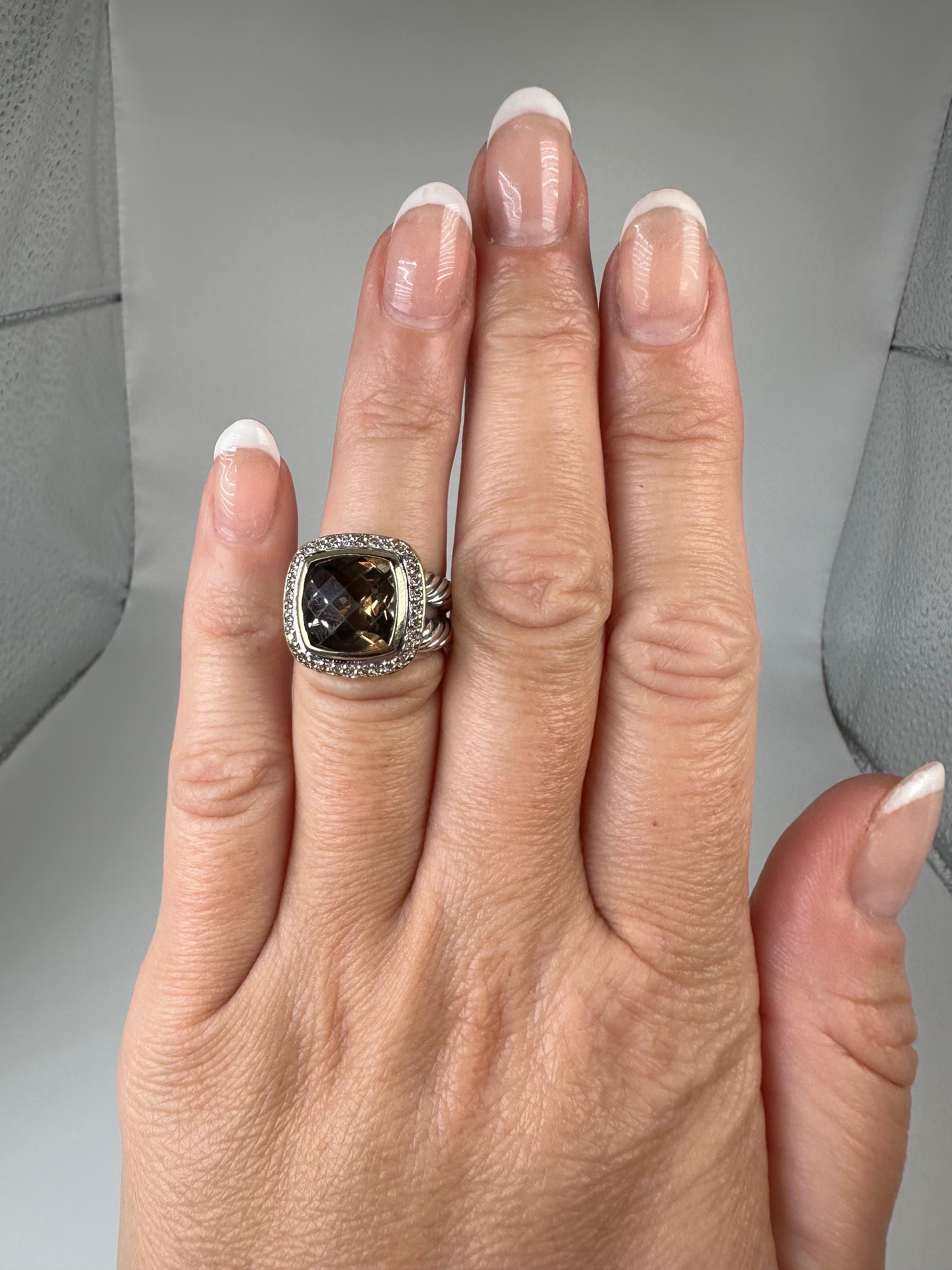 Diamant-Cocktailring mit Silber von David Yurman für Damen oder Herren