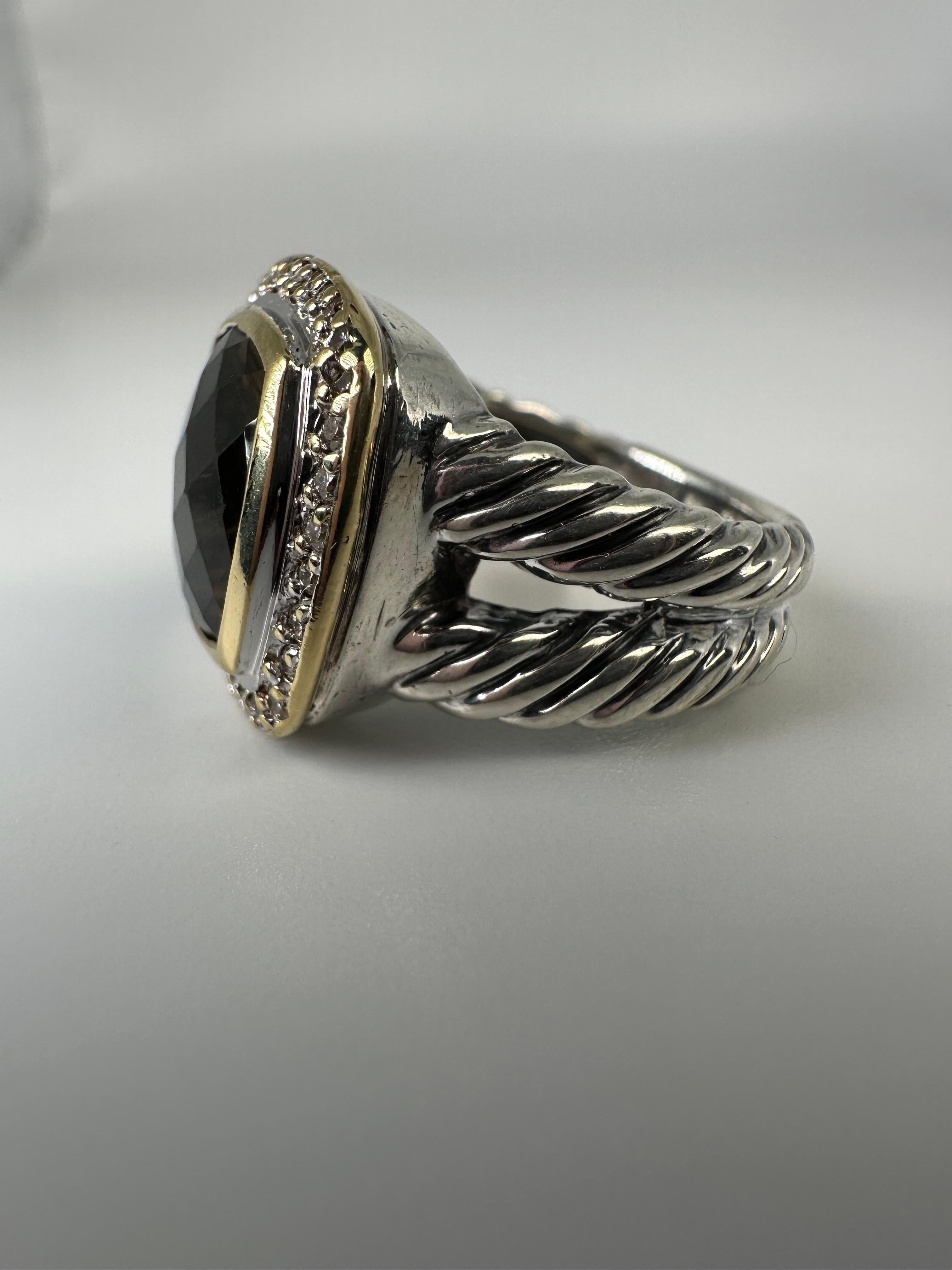 Diamant-Cocktailring mit Silber von David Yurman 1