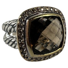 David Yurman diamond ring silver cocktail ring