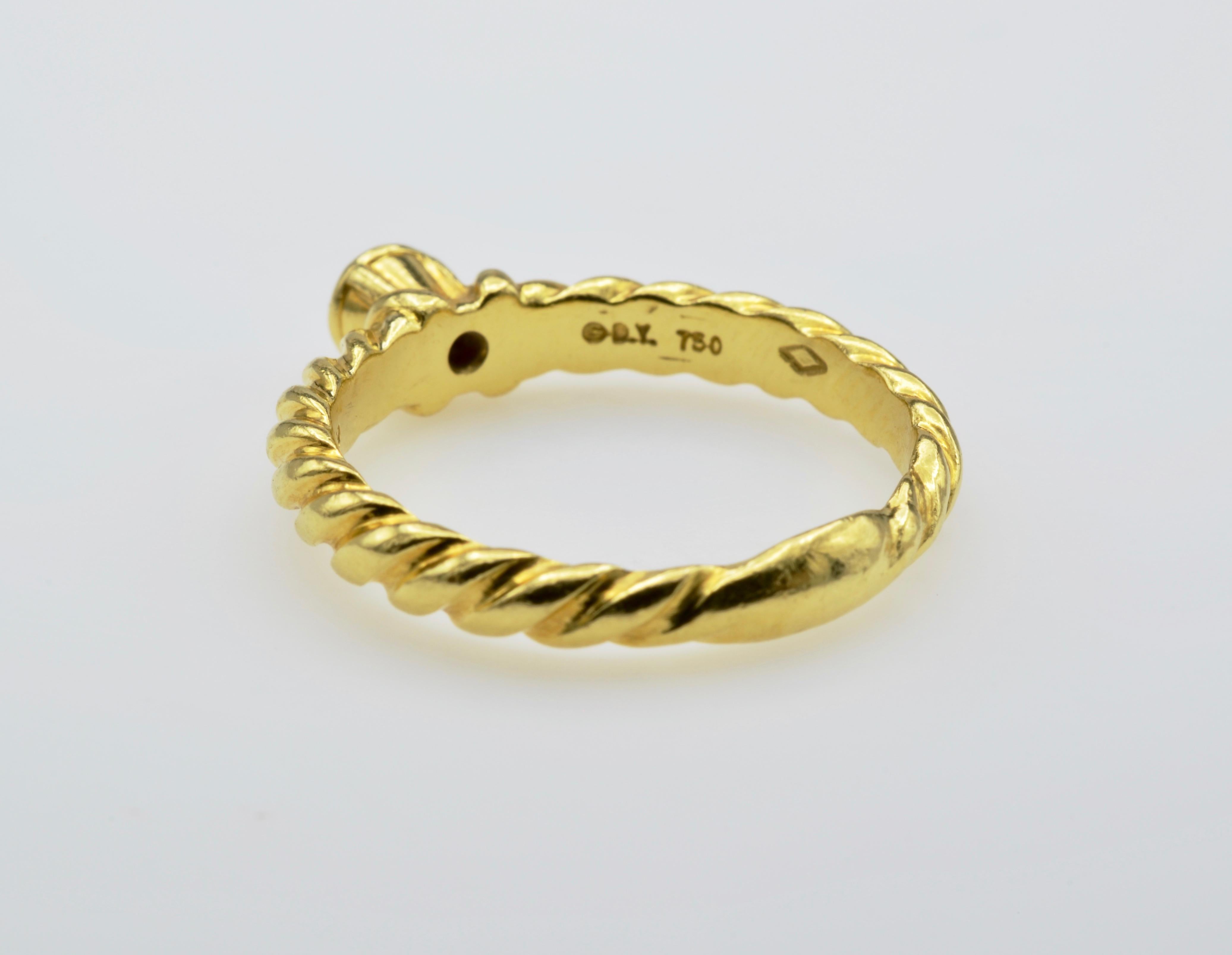David Yurman Diamond Ring Torsade 18 Karat Gold In Excellent Condition In Berkeley, CA