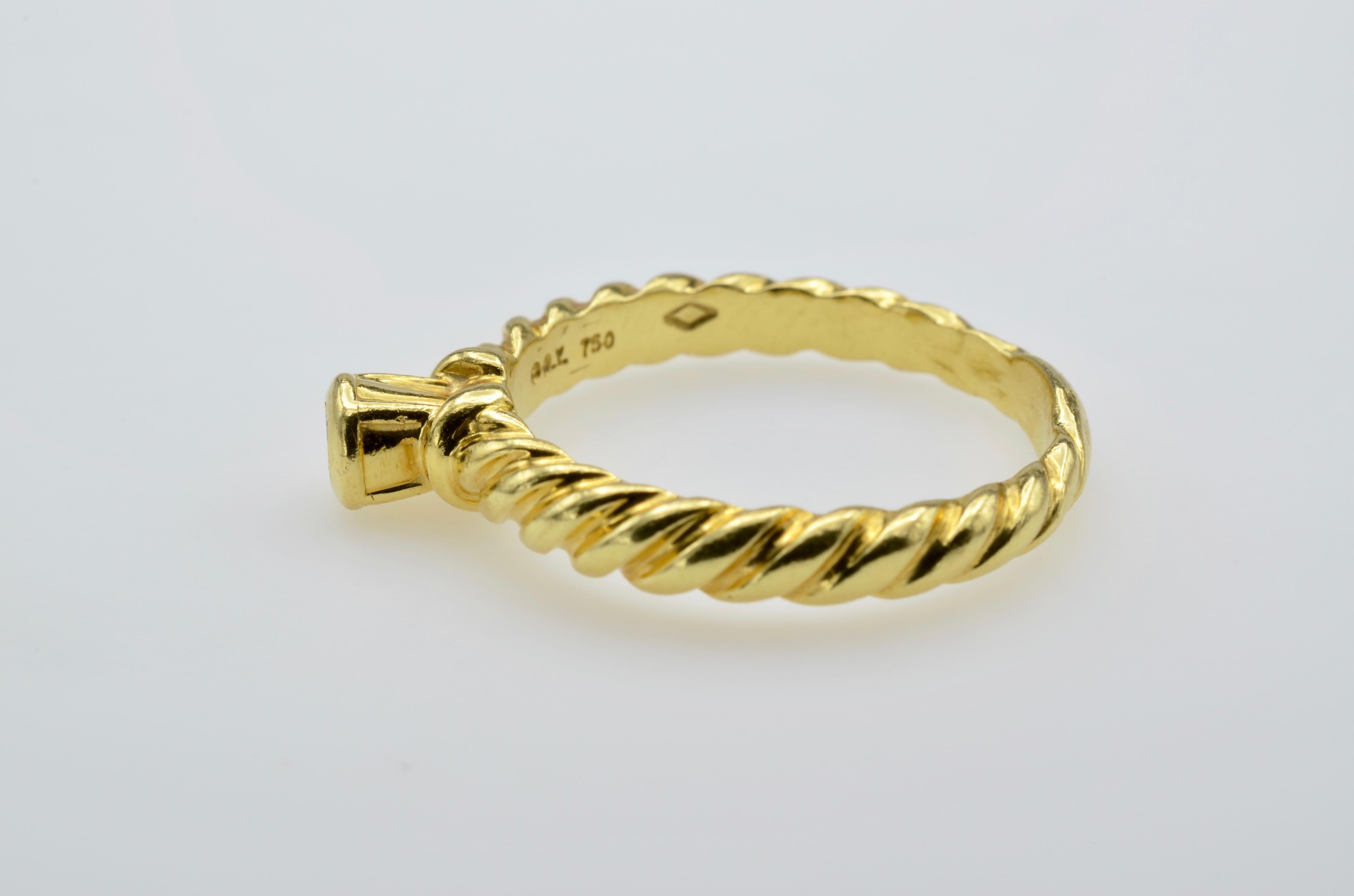 Women's or Men's David Yurman Diamond Ring Torsade 18 Karat Gold