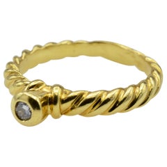 David Yurman Diamond Ring Torsade 18 Karat Gold