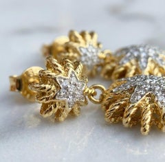 David Yurman Diamond Starburst Earrings 18K Yellow Gold