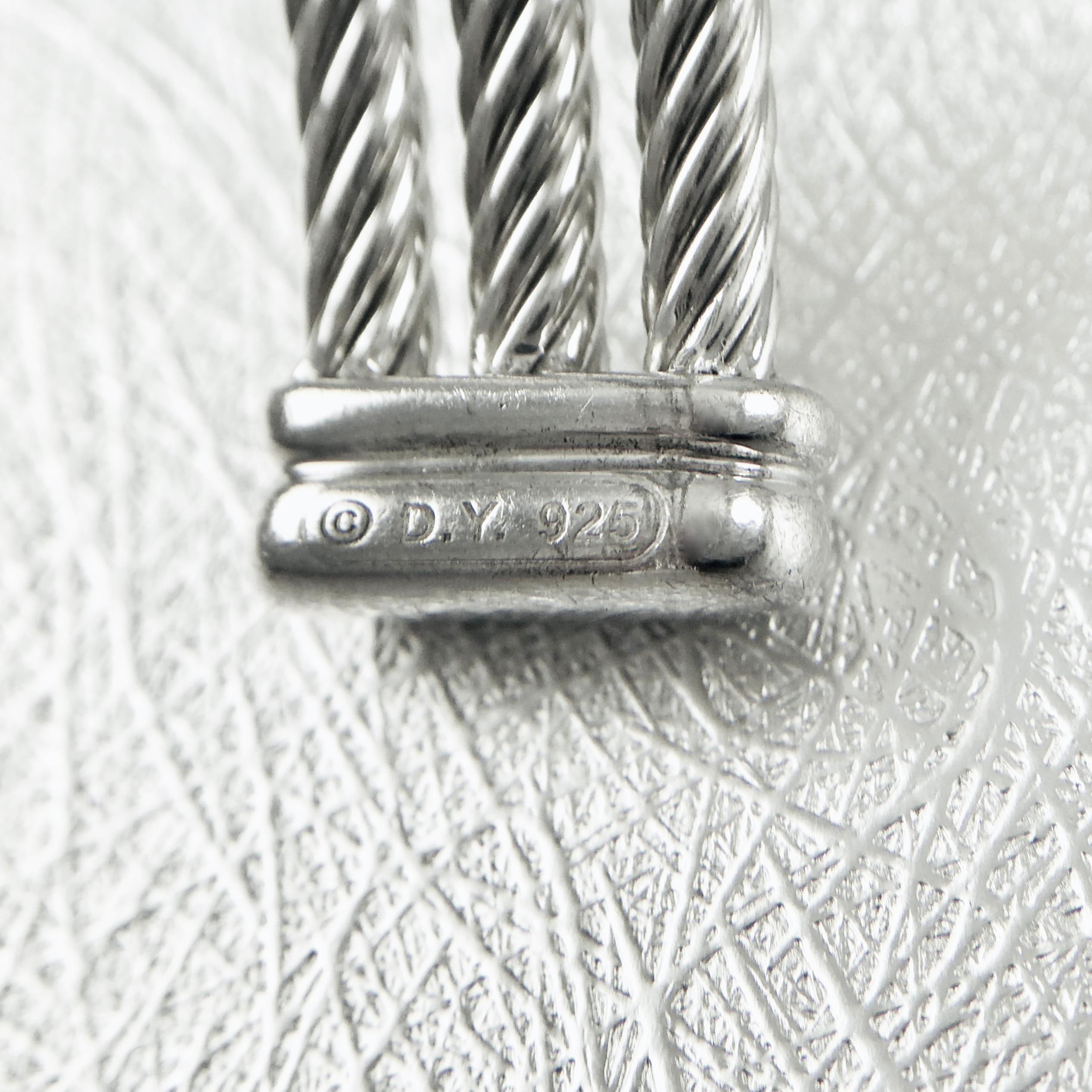 Round Cut David Yurman Diamond Sterling Silver ‘Confetti’ Cuff Bracelet