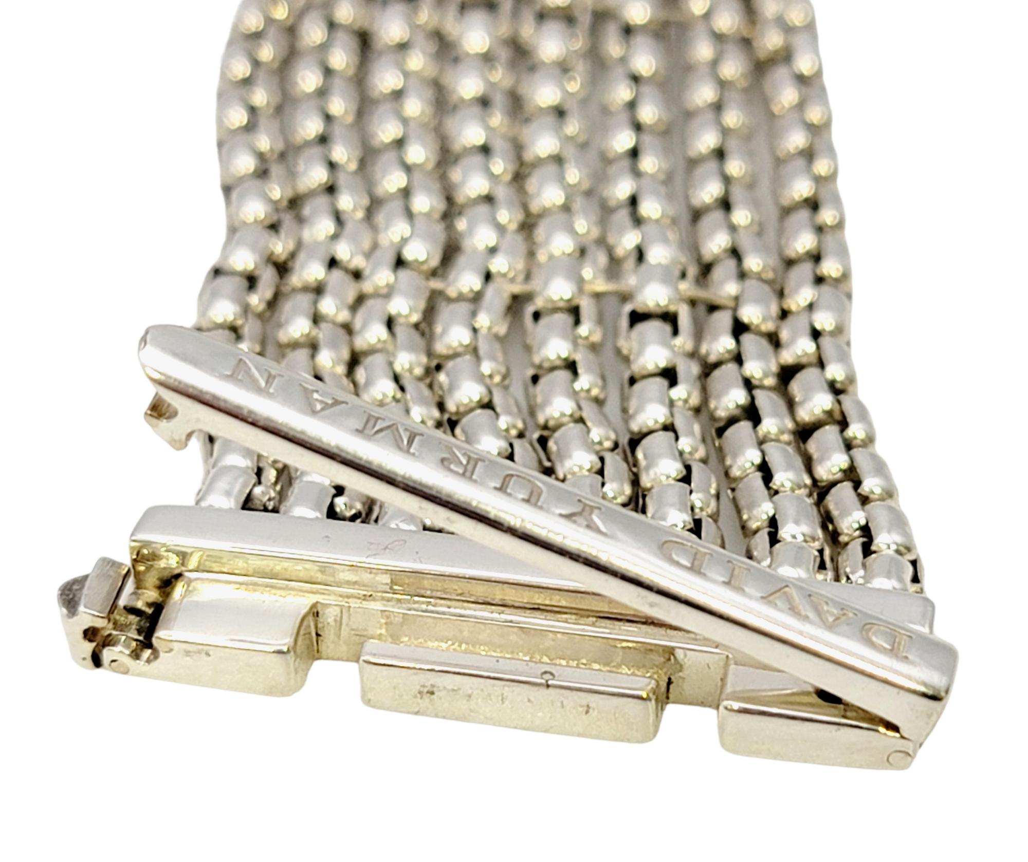David Yurman Diamond 'X' Eight Row Box Chain Bracelet in Sterling Silver 4