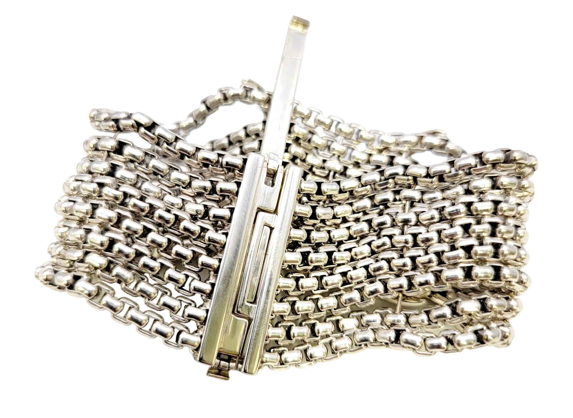 David Yurman Diamond 'X' Eight Row Box Chain Bracelet in Sterling Silver 6
