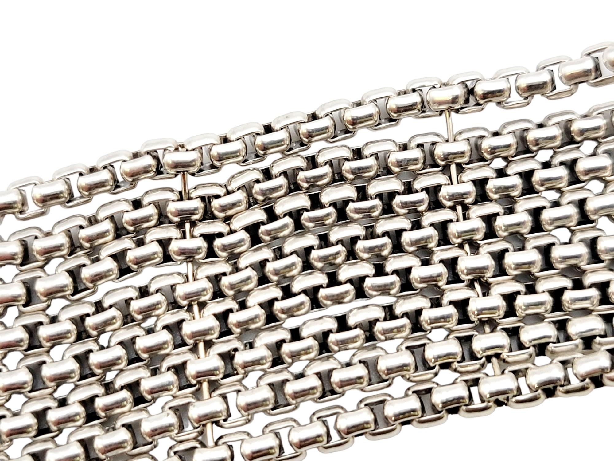 David Yurman Diamond 'X' Eight Row Box Chain Bracelet in Sterling Silver 7