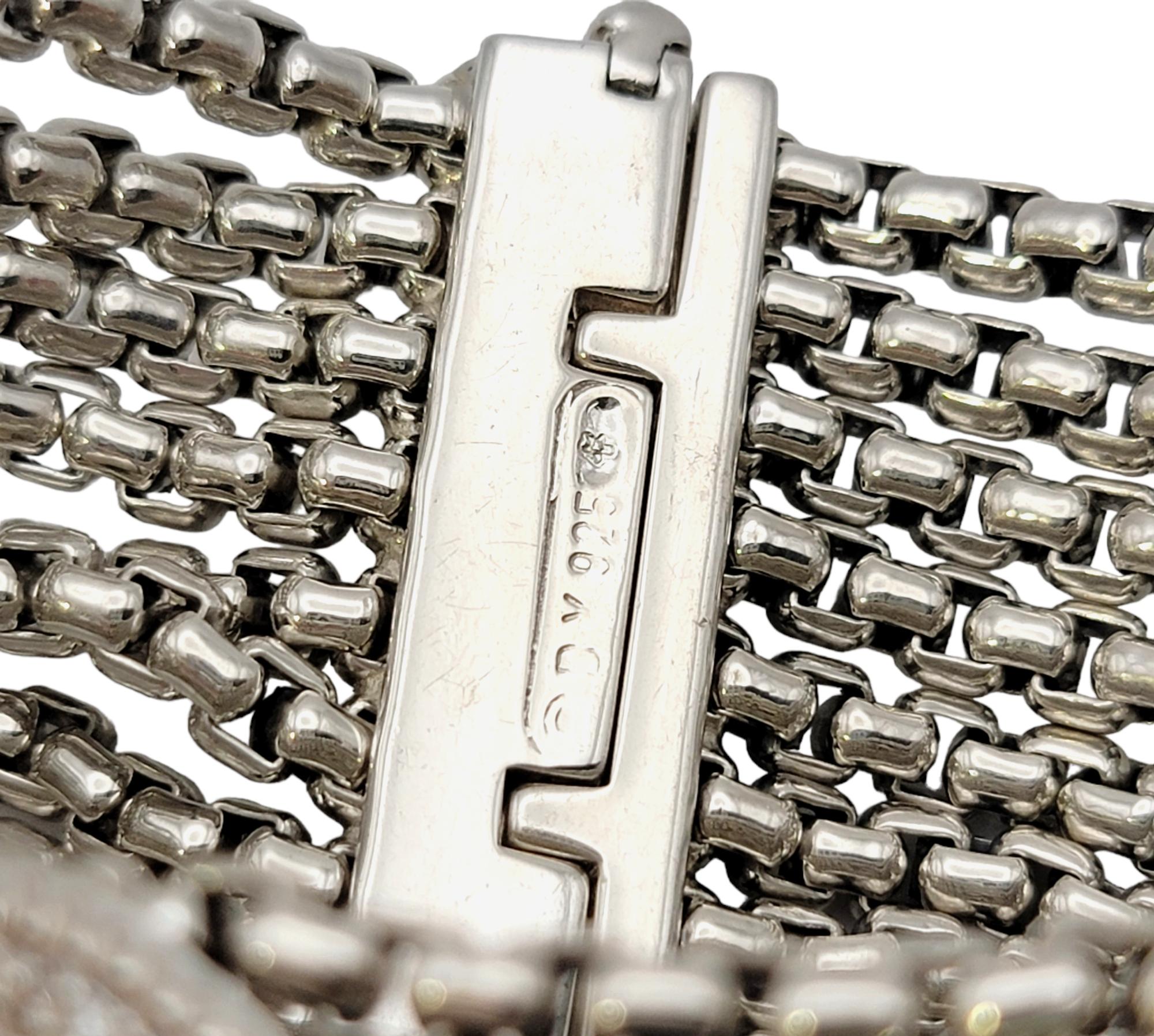 David Yurman Diamond 'X' Eight Row Box Chain Bracelet in Sterling Silver 8