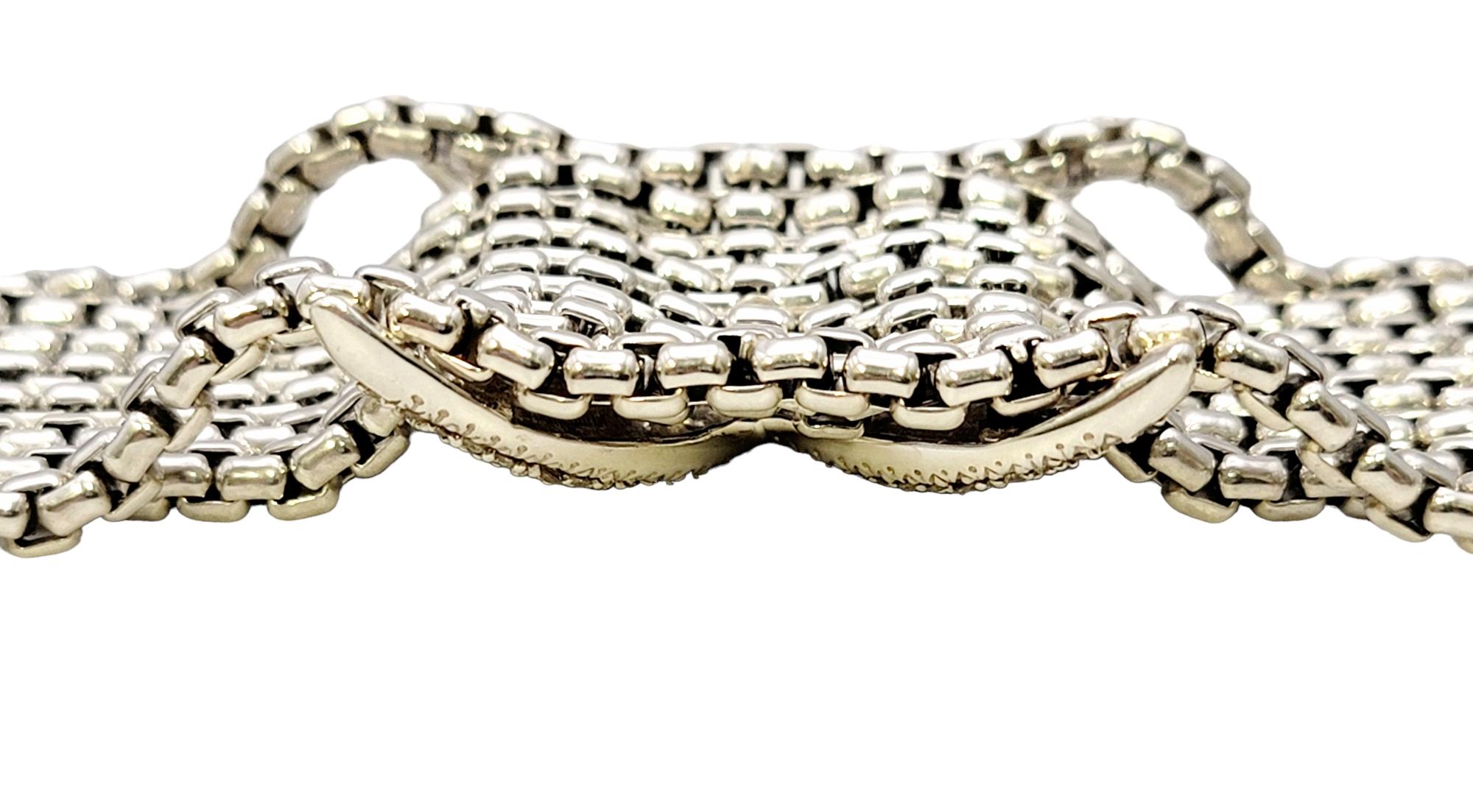 David Yurman Diamond 'X' Eight Row Box Chain Bracelet in Sterling Silver 2