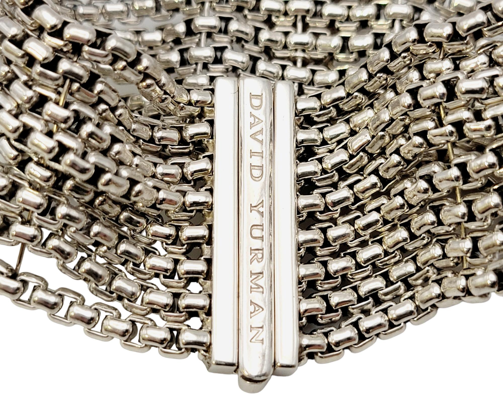 David Yurman Diamond 'X' Eight Row Box Chain Bracelet in Sterling Silver 3