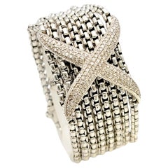 David Yurman Diamant 'X' Achtreihige Schachtelkette Armband aus Sterlingsilber 