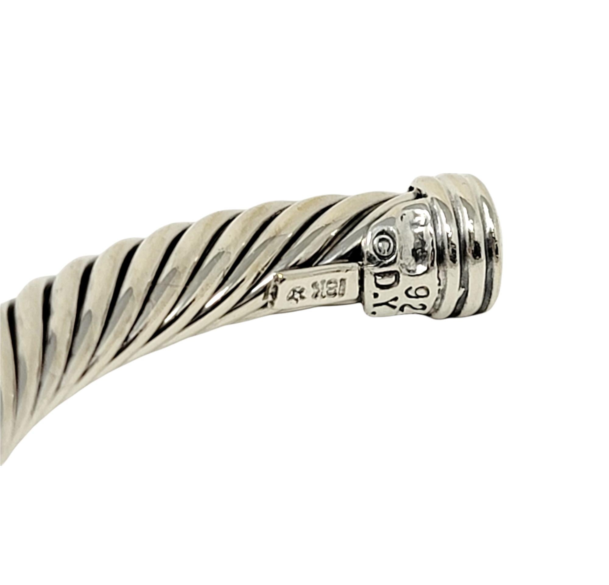 David Yurman Diamond X Station Cable Bangle Bracelet in 925 Sterling Silver 1