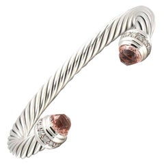David Yurman Diamonds & Morganite Cable Bracelet