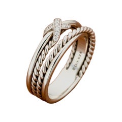 David Yurman Diaomd Cross Over Ring