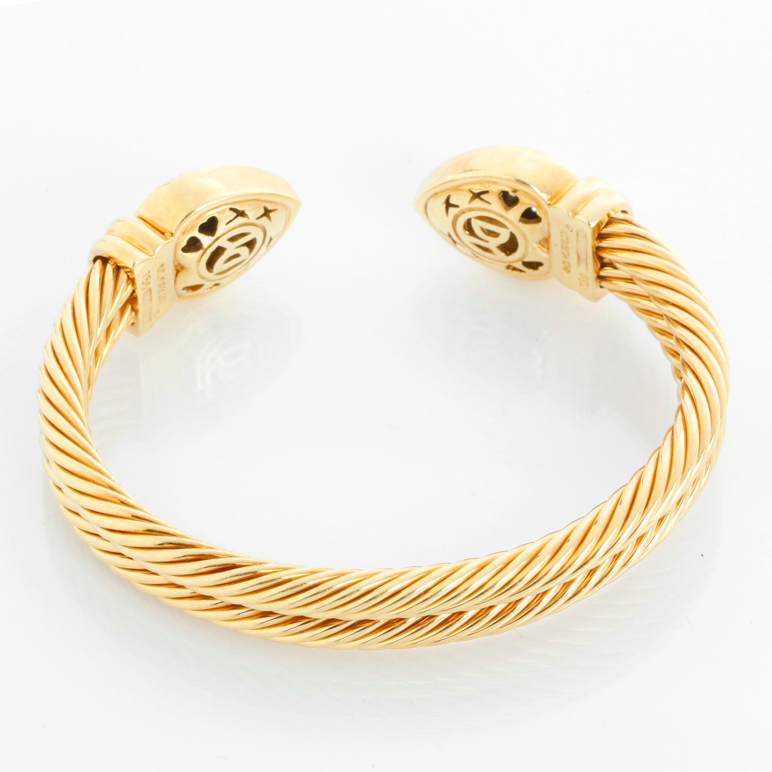 De las mujeres David Yurman Pulsera brazalete doble cable con pavé de diamantes y corazón en venta