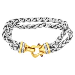 David Yurman Double Wheat Granat-Armband mit Schnalle