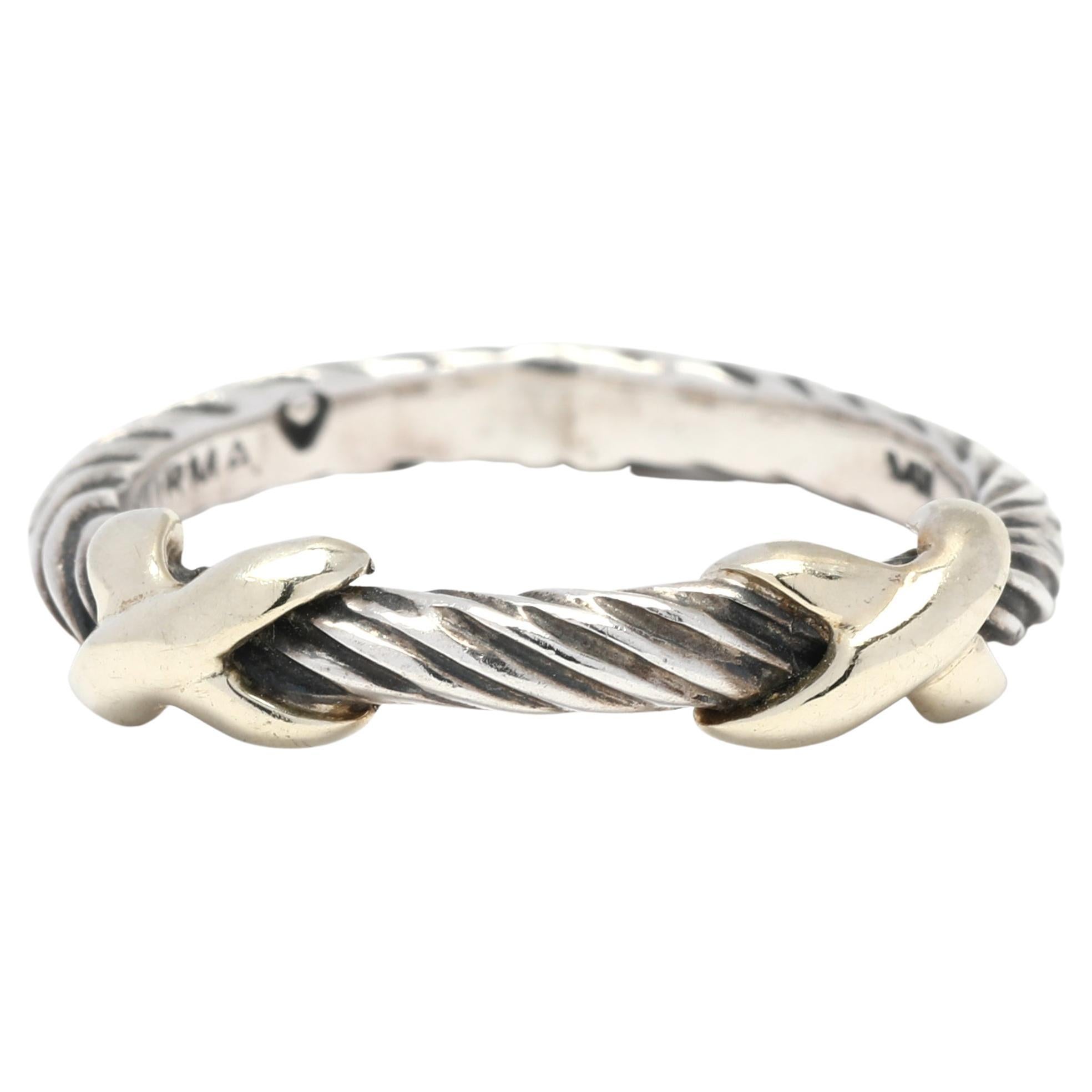 thumbnail image 2 of Oxidized .925 Sterling Silver Rope Twist Stackable Knot Ring - Band Sizes 4-10 2 of 2