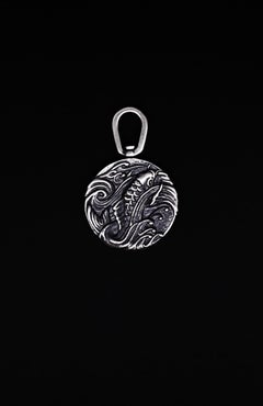 David Yurman Pendentif amulette dragon en argent sterling
