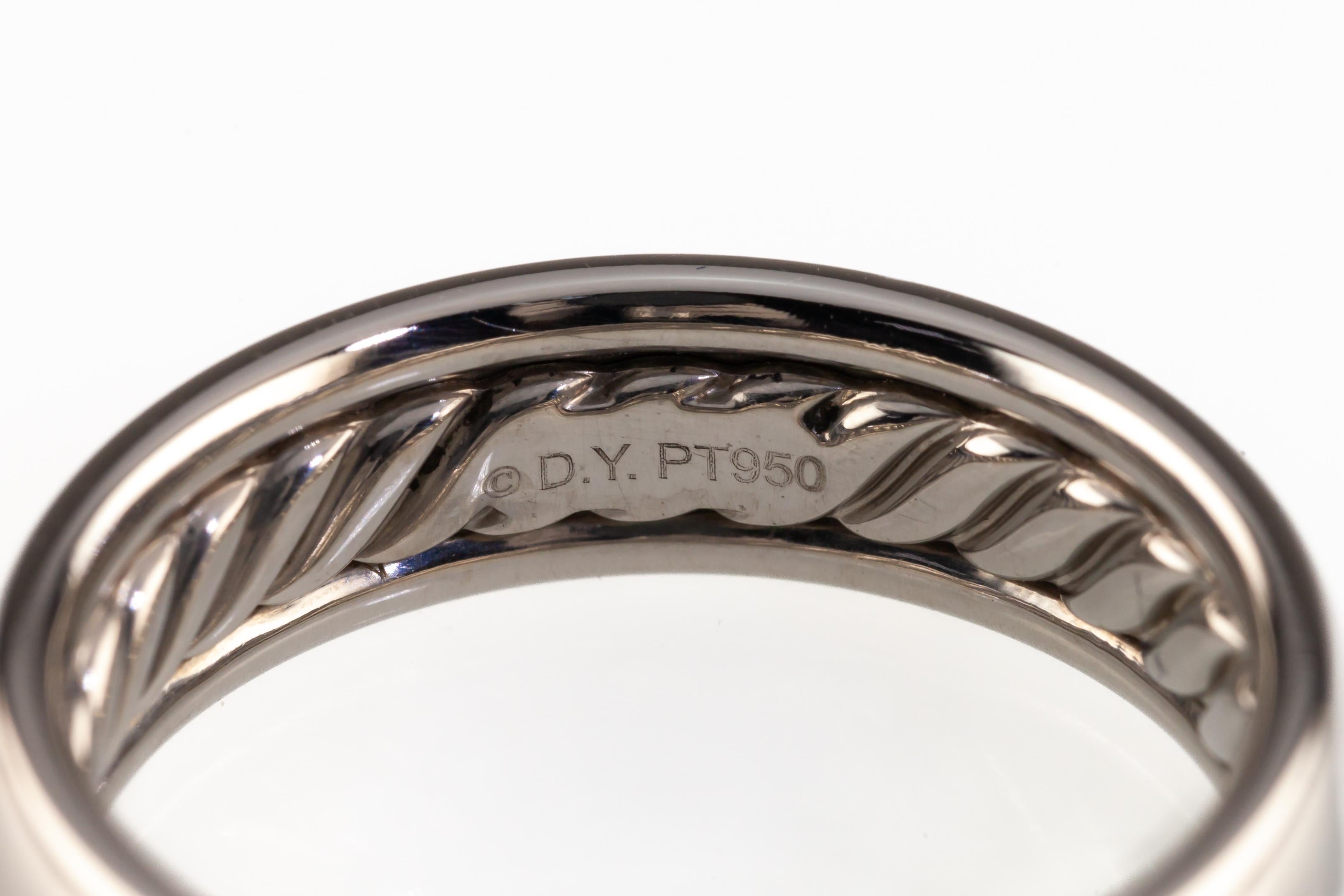 David Yurman DY Classic Platinum Band w/ Original Box Size 7.5 In Good Condition For Sale In Sherman Oaks, CA