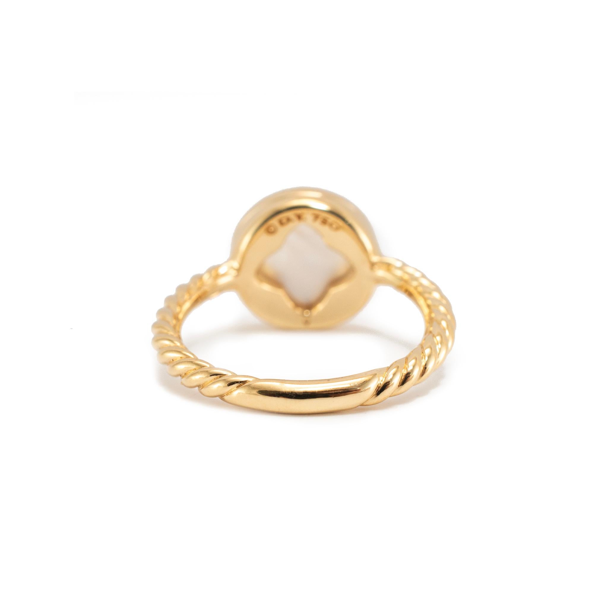 David Yurman Dy Elements Bague cocktail en or jaune 18 carats diamant nacre Pour femmes en vente